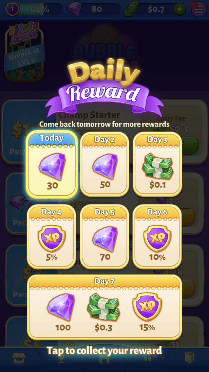 Bubble Cash Double Reward